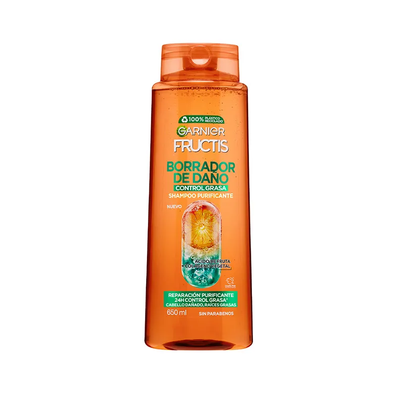 shampoo borrador de daño control grasa fructis - cont.650 ml