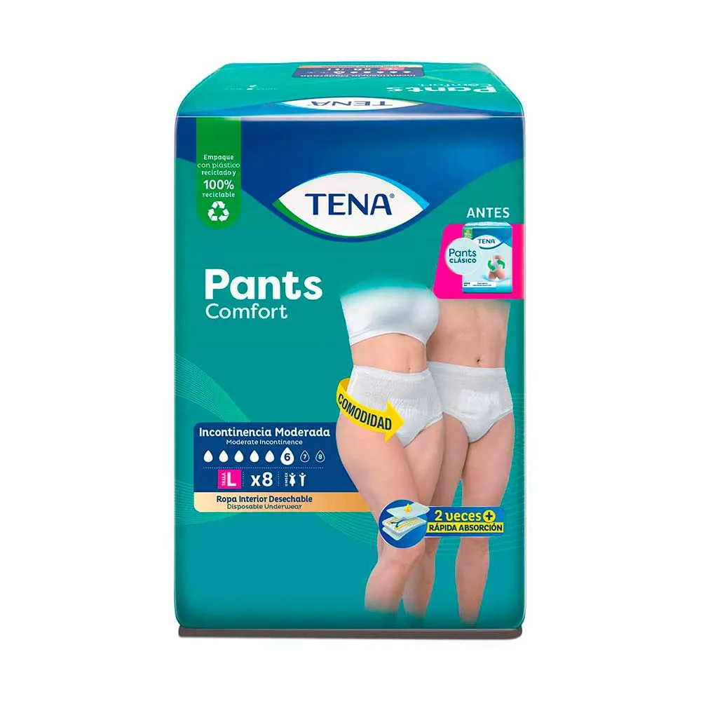 Ropa Interior Pants Comfort L Tena  - Cont. 8 unidades.