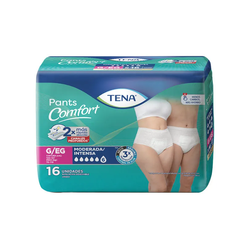 Pañal Pants Comfort L Tena - Cont.16 unidades