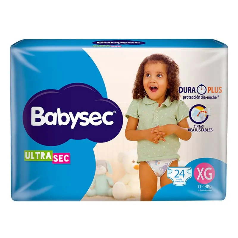 pañales ultrasec xg babysec - cont.24 unidades