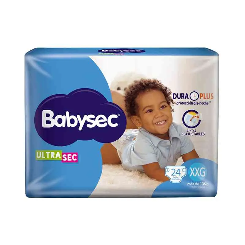 pañales ultrasec xxg  babysec - cont.24 unidades