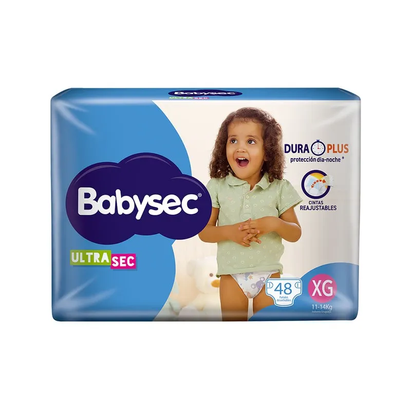 pañales ultrasec xg babysec - cont 48 unidades