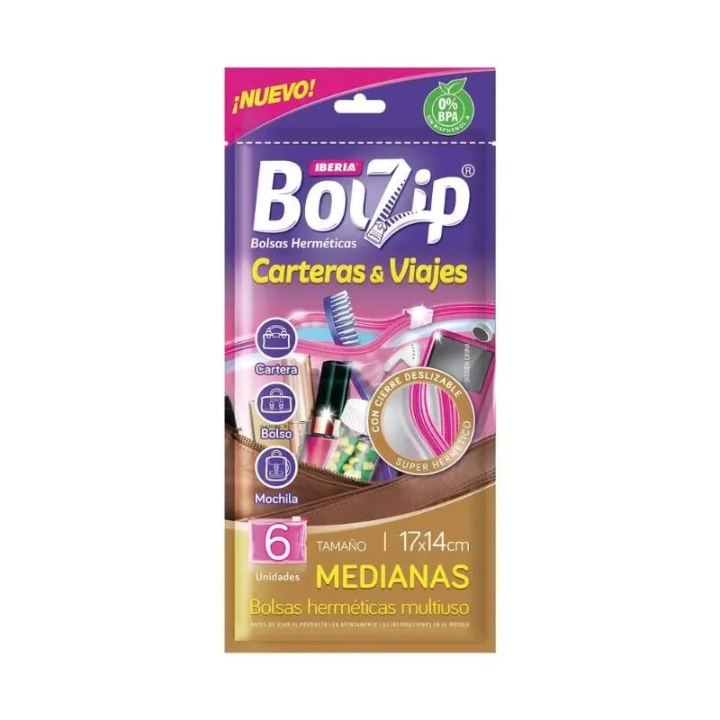 Bolzip Bolsas Hermeticas Multiuso Medianas Ibera - 6 Unidades