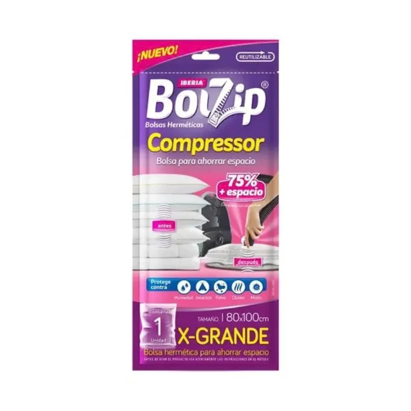 Bolzip Bolsas Compressor 80x100 X-Grande Ibera - 1 Unidad