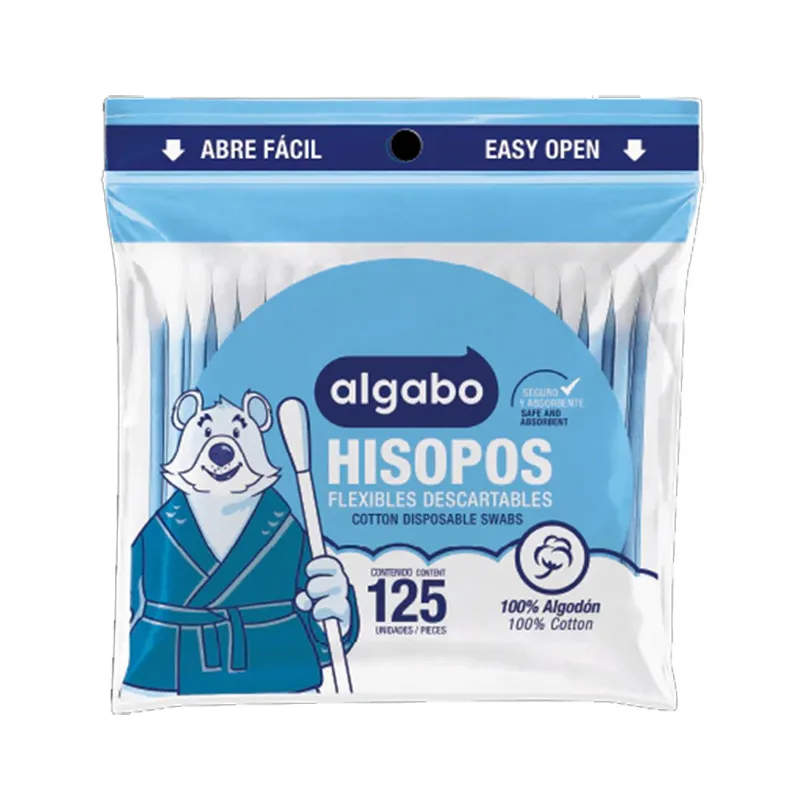 hisopos flexibles descartables algabo - cont. 125 unidades
