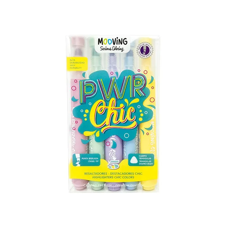 Resaltadores Chic 5 Colores Mooving