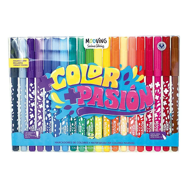 Marcadores de 20 Colores Punta 2.6 mm Mooving