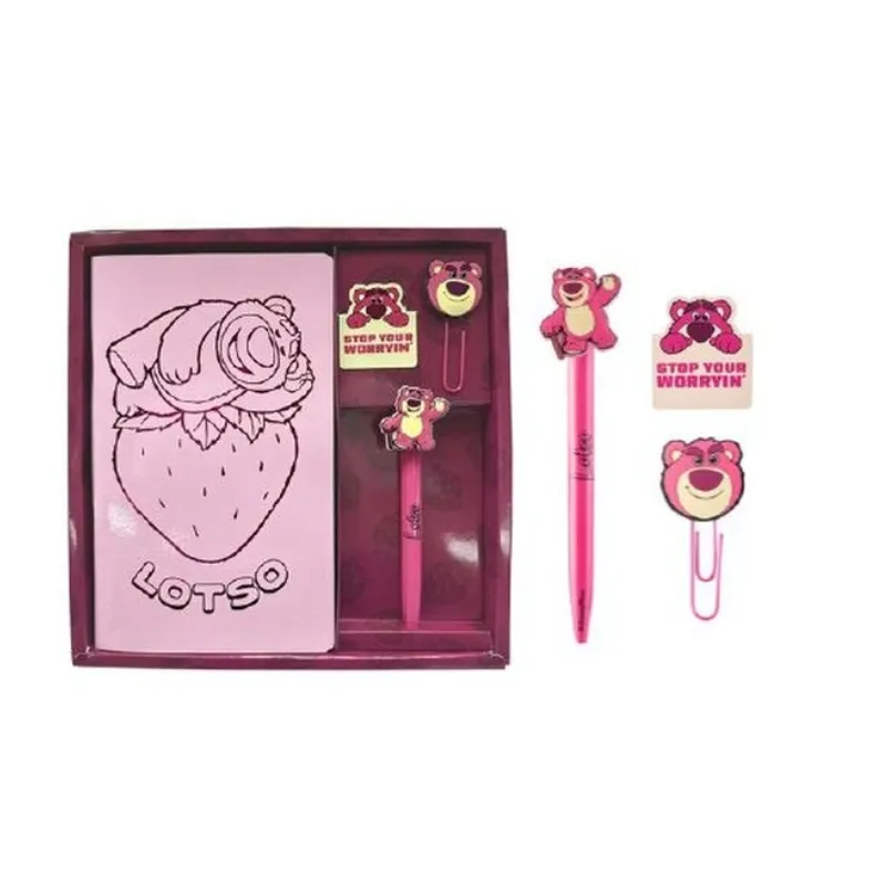 Boligrafo + Cuaderno + Iman + Clips Set Lotso Mooving
