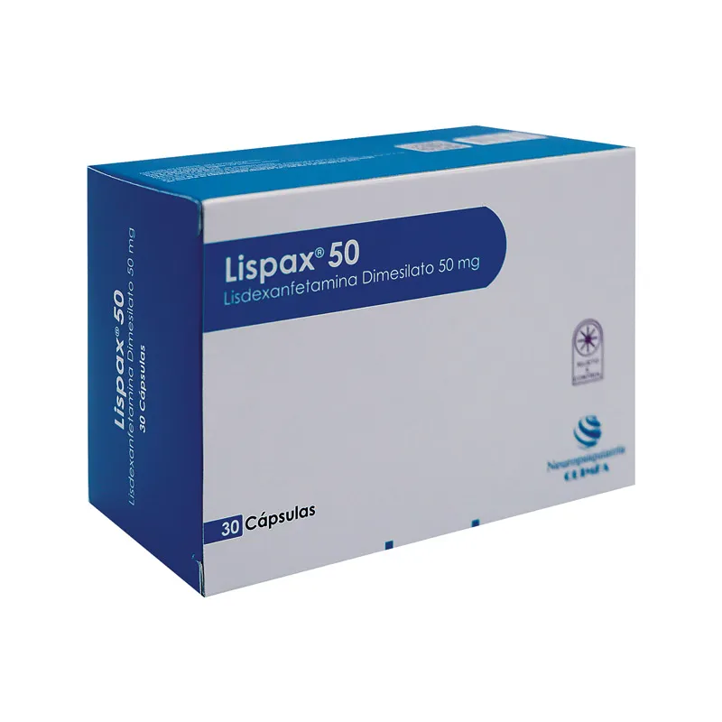 Lispax Lispax Lisdexanfetamina Dimesilato 50 mg - Cont. 30 Capsulas | Punto Farma