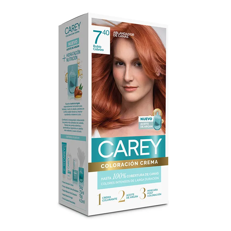 Coloración Crema Rubio Cobrizo Nro 7.40 Carey