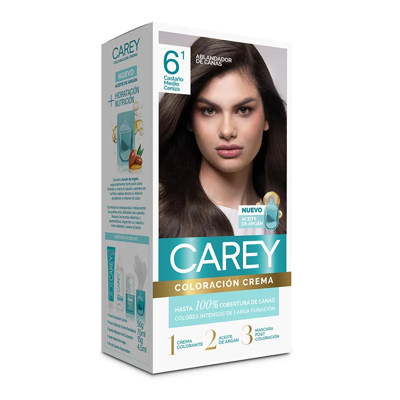 Coloración Crema Castaño Medio Ceniza Nro 6.1 Carey
