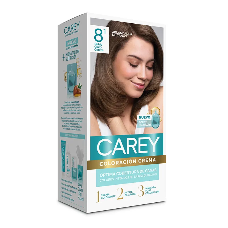 Coloración Crema Rubio Claro Ceniza Nro 8.1 Carey