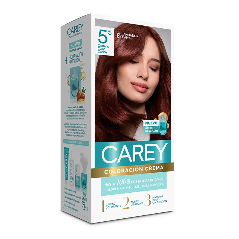 Coloración Crema Castaño Claro Caoba Nro 5.5 Carey