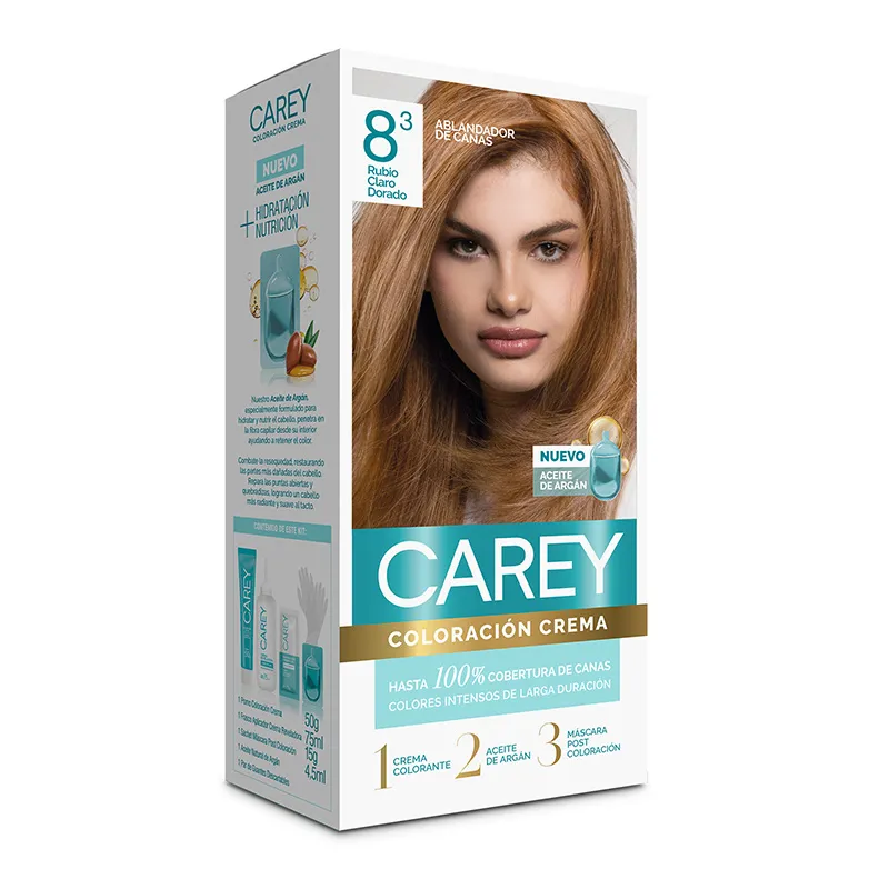 Coloración Crema Rubio Claro Dorado Nro 8.3 Carey