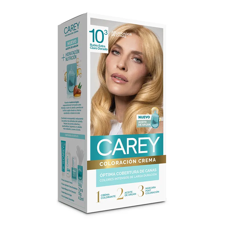 Coloración Crema Rubio Extra Claro Dorado Nro 10.3 Carey
