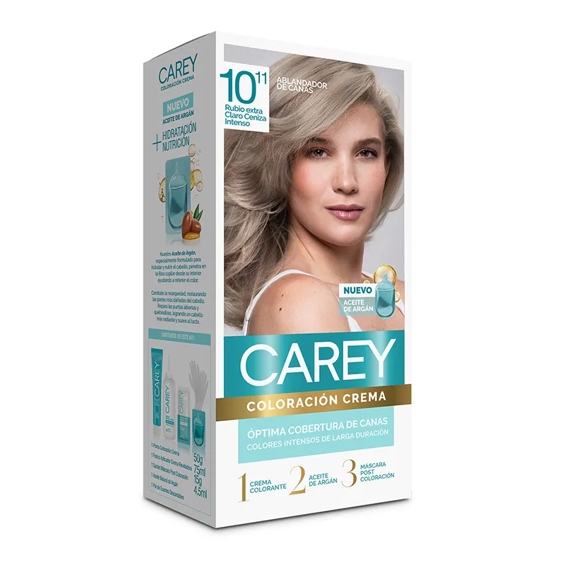 Coloración Crema Rubio Extra Claro Ceniza Intenso Nro 10.11 Carey