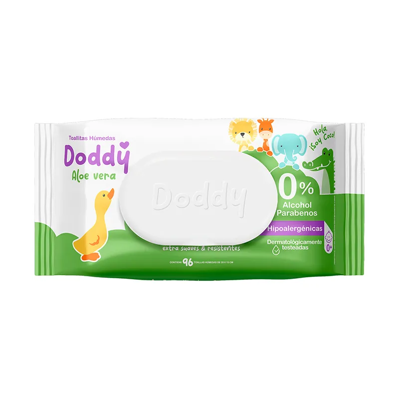 Toallitas Húmedas Premium con Aloe Vera Doddy - Cont. 96 unidades
