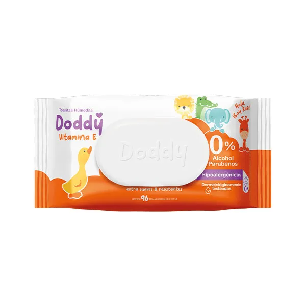 Toallitas Húmedas Premium con Vitamina E Doddy - Cont. 96 unidades