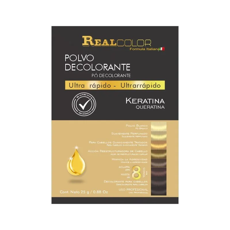 Polvo Decolorante Keratina Real Color - Cont.25 gr