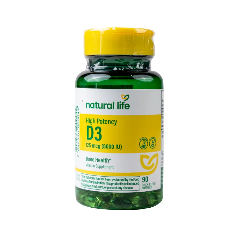 Vitamina D 3 5000 IU Natural Life - Cont.90 cápsulas