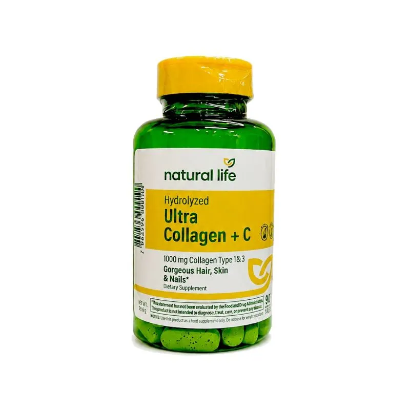 Colágeno Hidrolizado 1000 mg + Vitamina C Natural Life - Cont.90 comprimidos