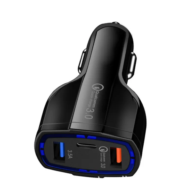 Adaptador 12 V de Carga Rápida con Entrada USB C y Dos Entradas USB A - 1 Unidad 