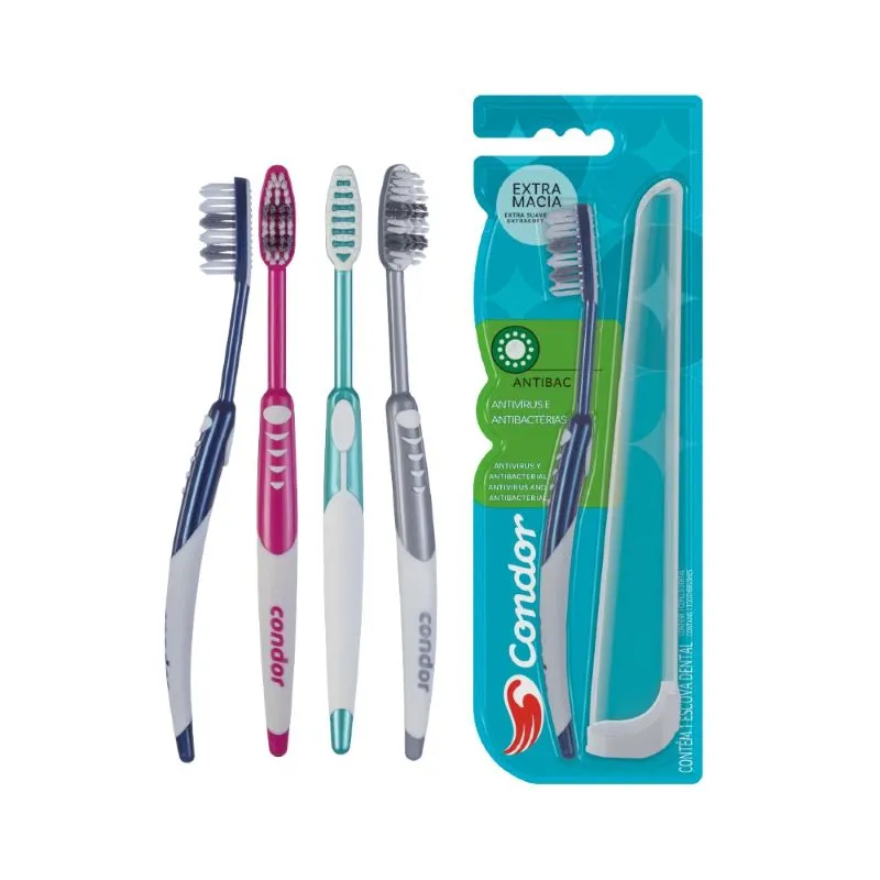 Cepillo Dental Antibac Extra Suave Condor - 1 Unidad 