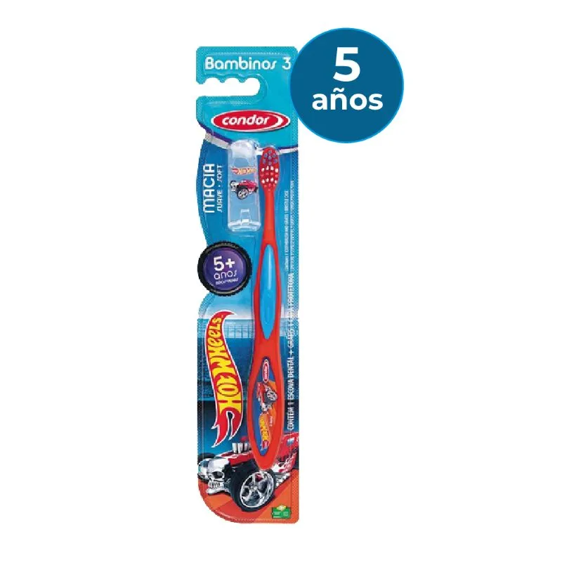 Cepillo Dental Kids Hot Wheels +5 años Condor - 1 Unidad