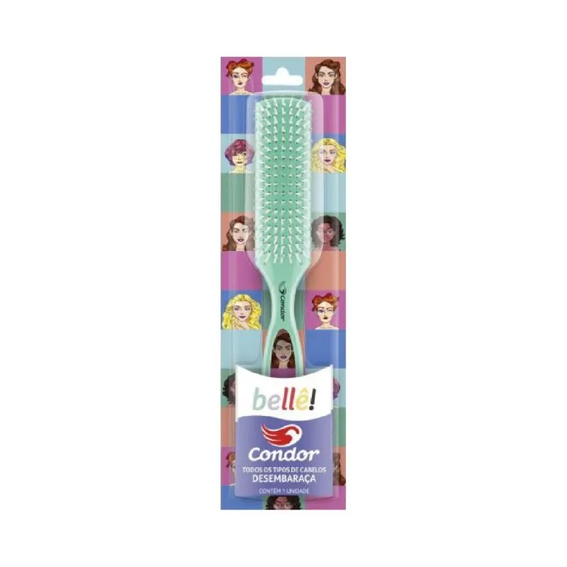 Cepillo Plano para Cabello Belle Condor - 1 Unidad 