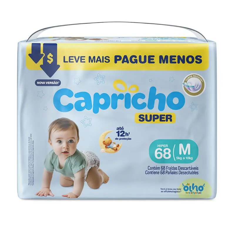 Pañal Super M Capricho - Cont.68 unidades