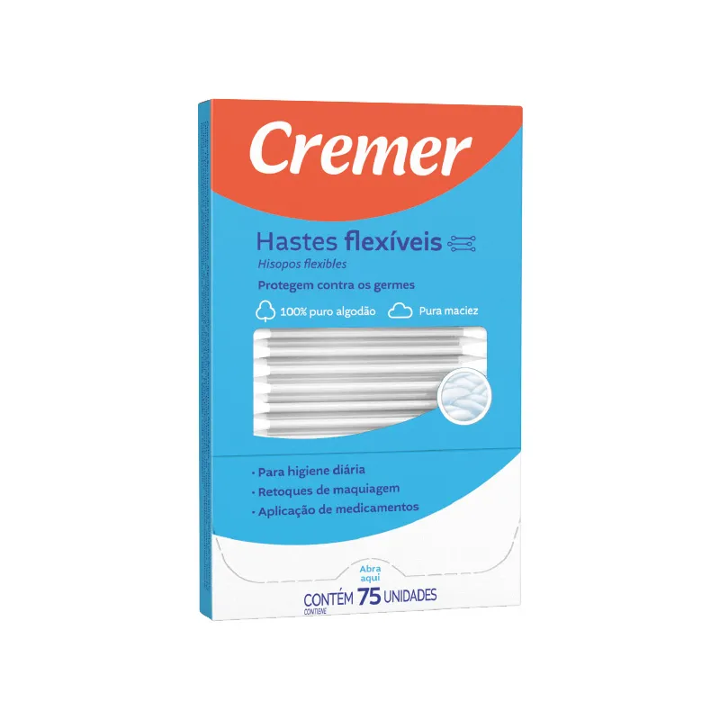 Hisopos Flexible Con Almohadillas De Algodón Cremer - Cont.75 unidades