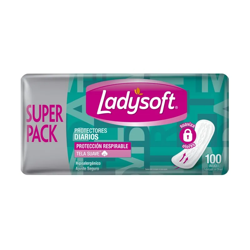 Protectores Diarios Respirable Ladysoft - Cont. 100 Unidades