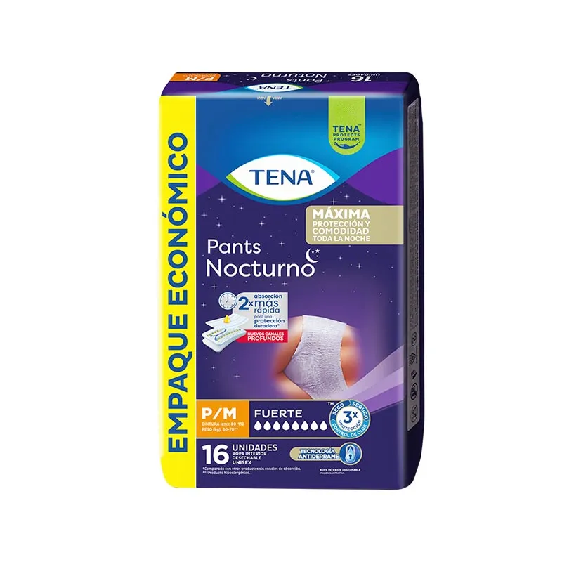 Ropa Interior Desechable Pants Nocturno P/M Tena - 16 Unidades