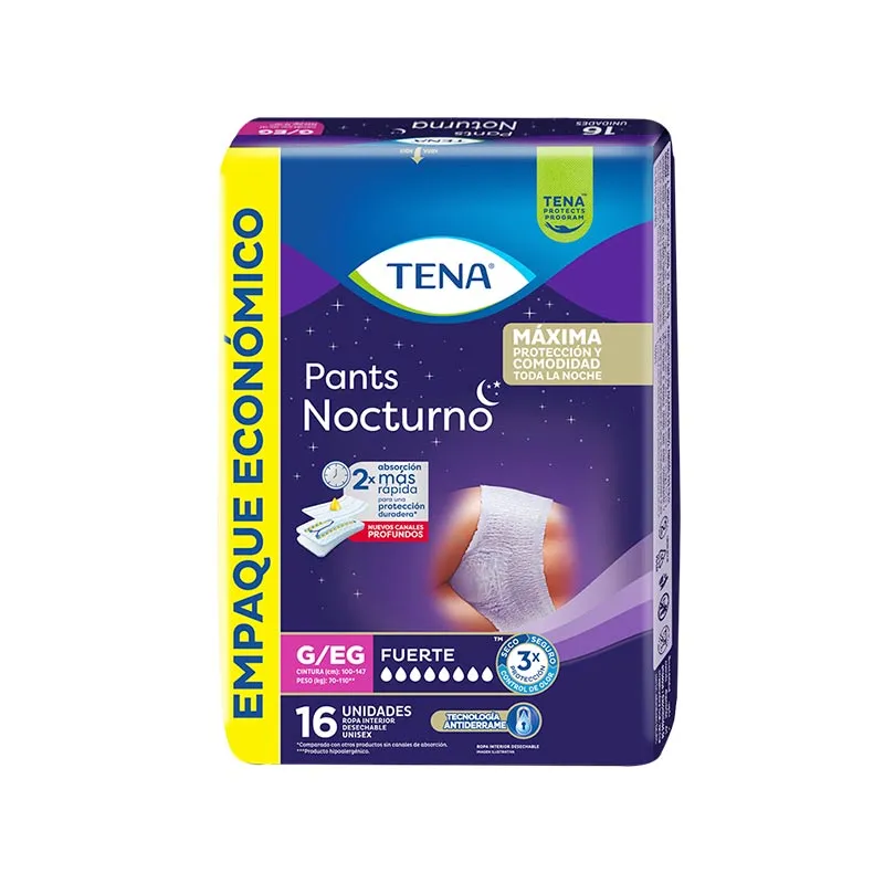 Ropa Interior Desechable Pants Nocturno G/EG Tena - 16 Unidades