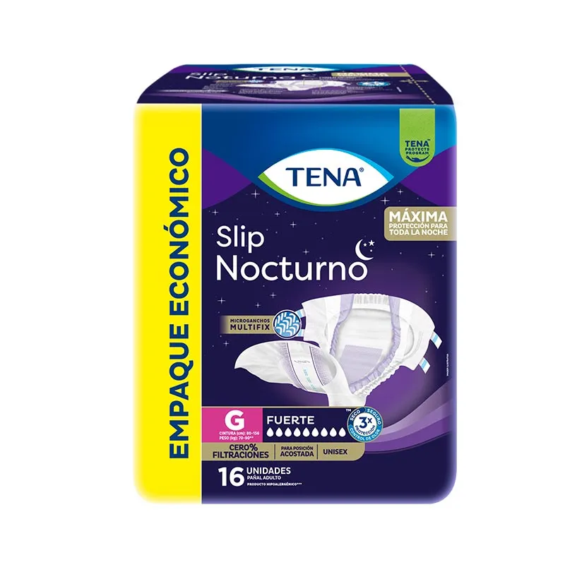 pañal slip nocturno g tena - cont. 16 unidades