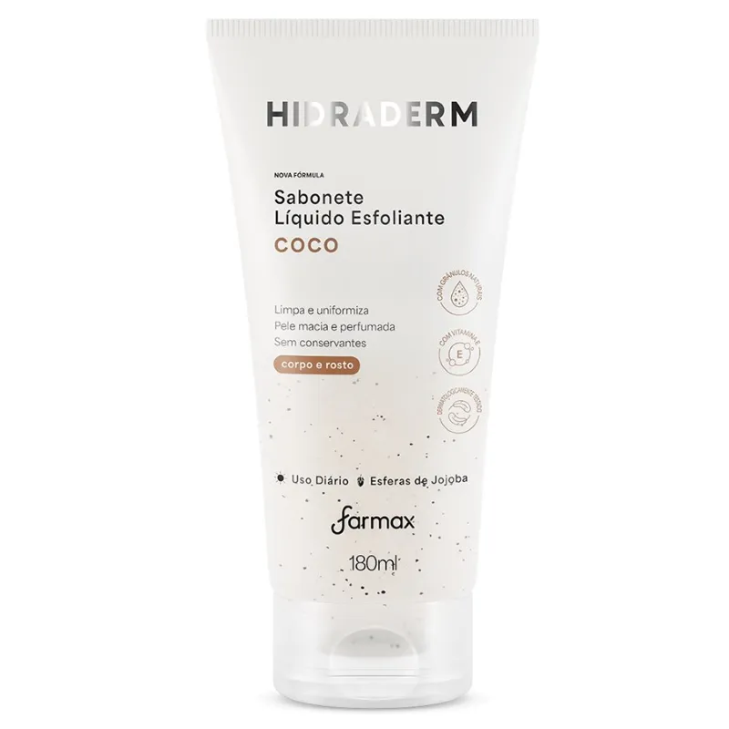 Jabón Líquido Exfoliante Coco Hidraderm - Cont.180mL