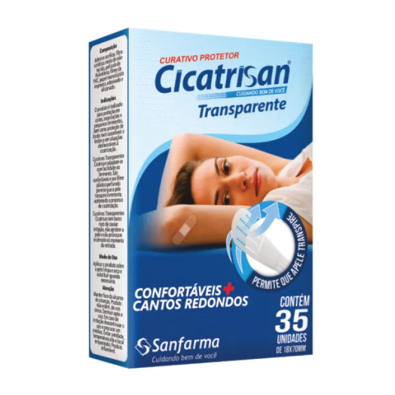 Curita Transparente Cicatrisan Sanfarma - Cont. 35 Unidades