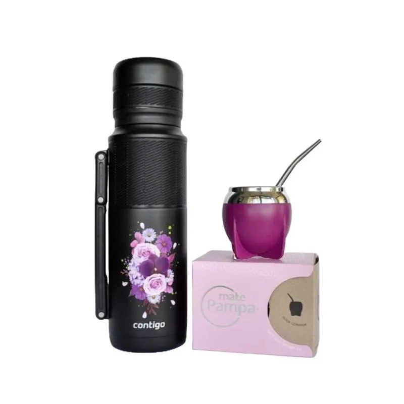 Kit Matero Lila Flower con Caja de Regalo