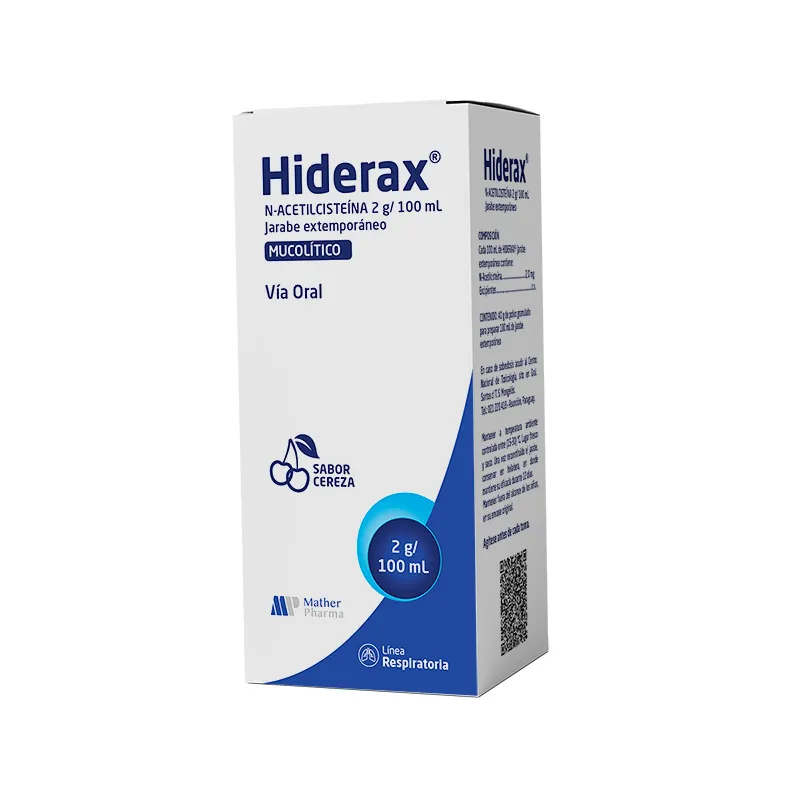 Hiderax N-Acetilcisteina 2 gr Jarabe - Cont. 100 mL