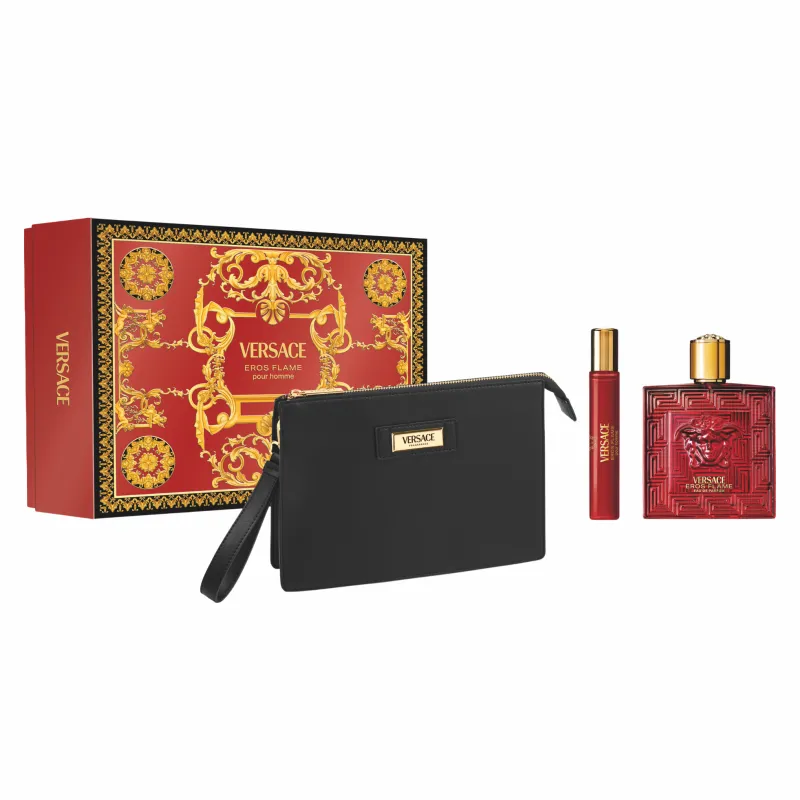 set eros flame edp 100 ml + spray 10 ml + neceser versace