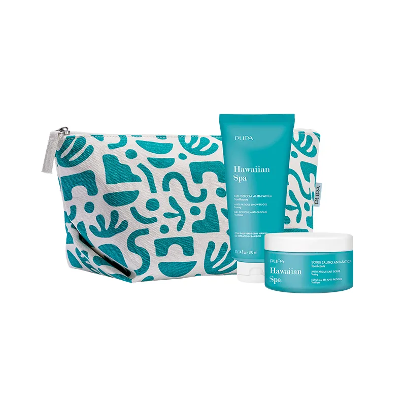 Gel de Ducha Antifatiga 300 ml + Exfoliante de Sal 350 gr + Neceser Pupa