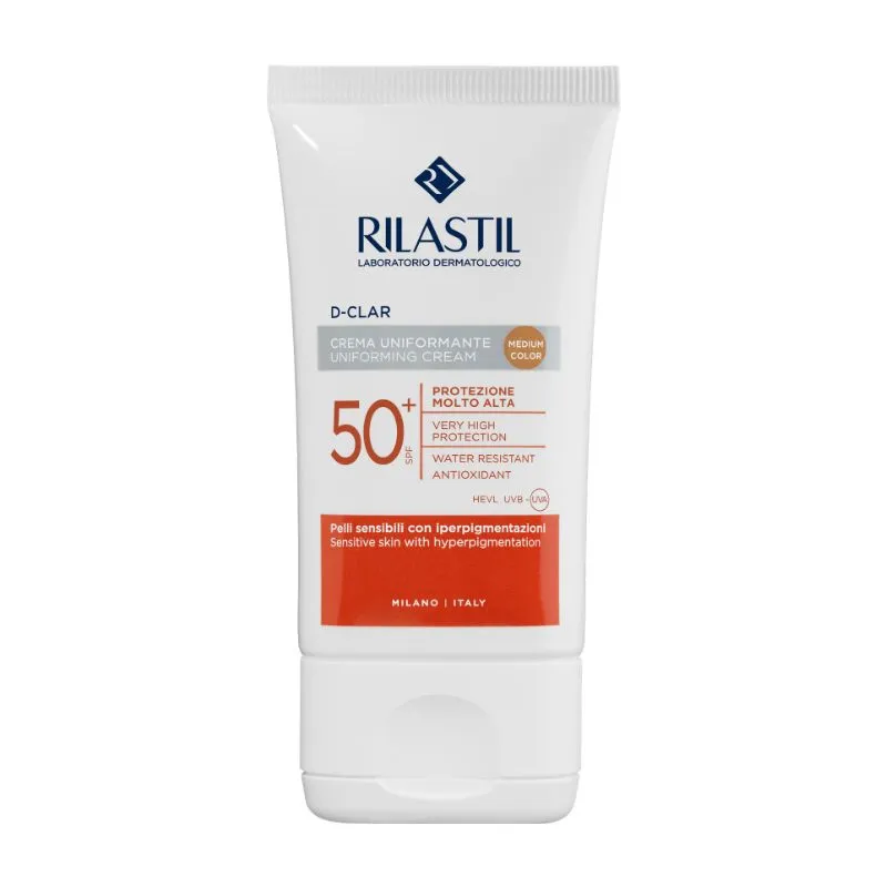 Protector Solar Facial Unificante Tono Medio SPF 50 + Rilastil - Cont.40 mL