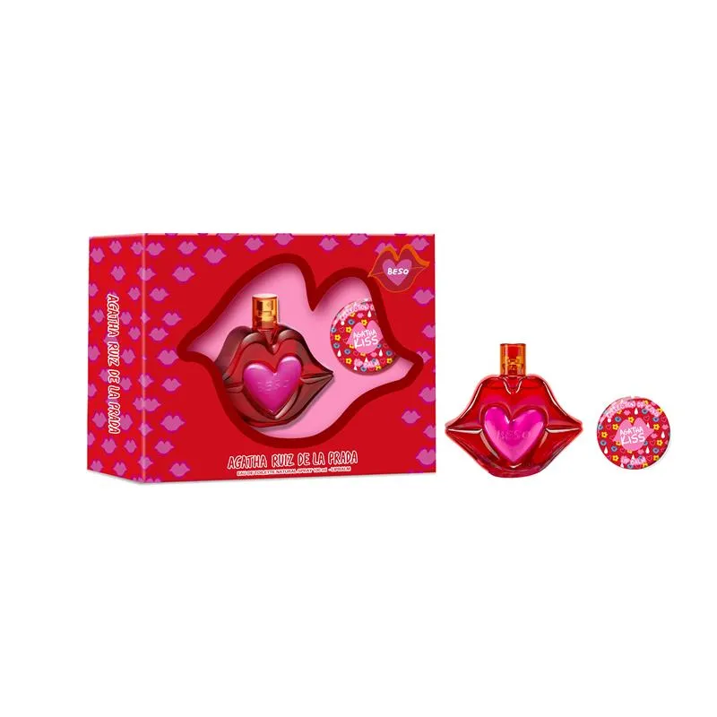 set beso edt 100 ml + balsamo labial agatha ruiz de la prada