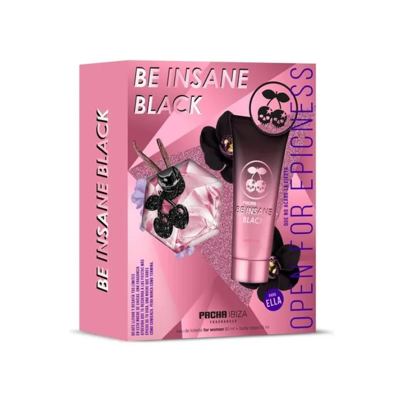 Set Pacha Ibiza Be Insane Black Her EDT 80 ml + Body Lotion 75 ml