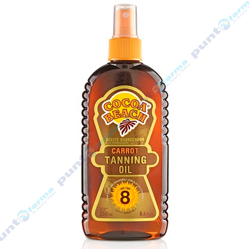 Aceite Bronceador Carrot Tanning Oil FPS8 Cocoa Beach 250 mL Punto Farma