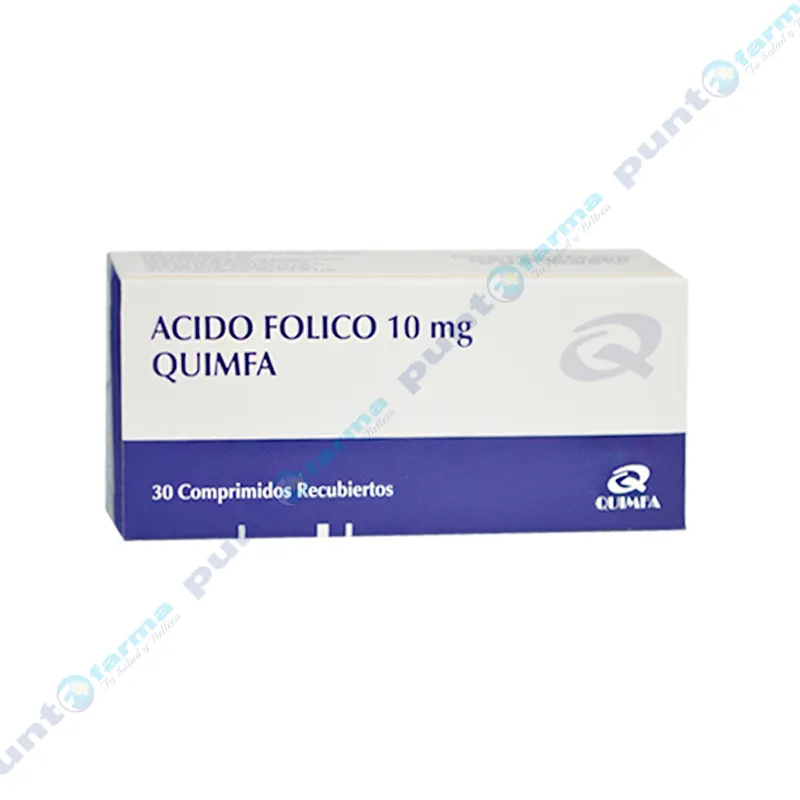 Acido Folico 10mg - Caja de 30 comprimidos