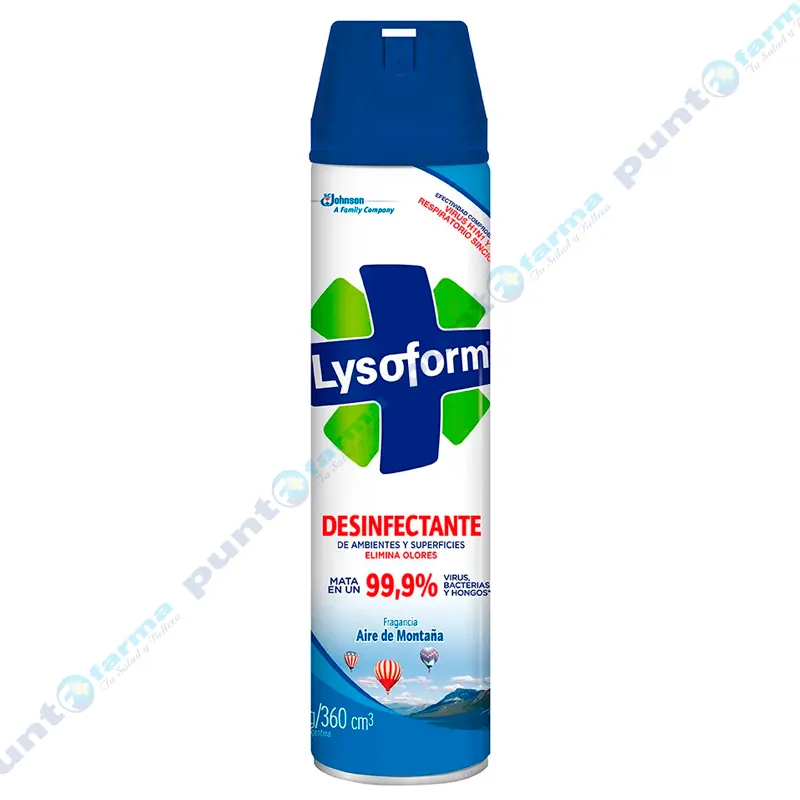 Aerosol Desinfectante Aire de Montañas Lysoform - Cont.390 mL