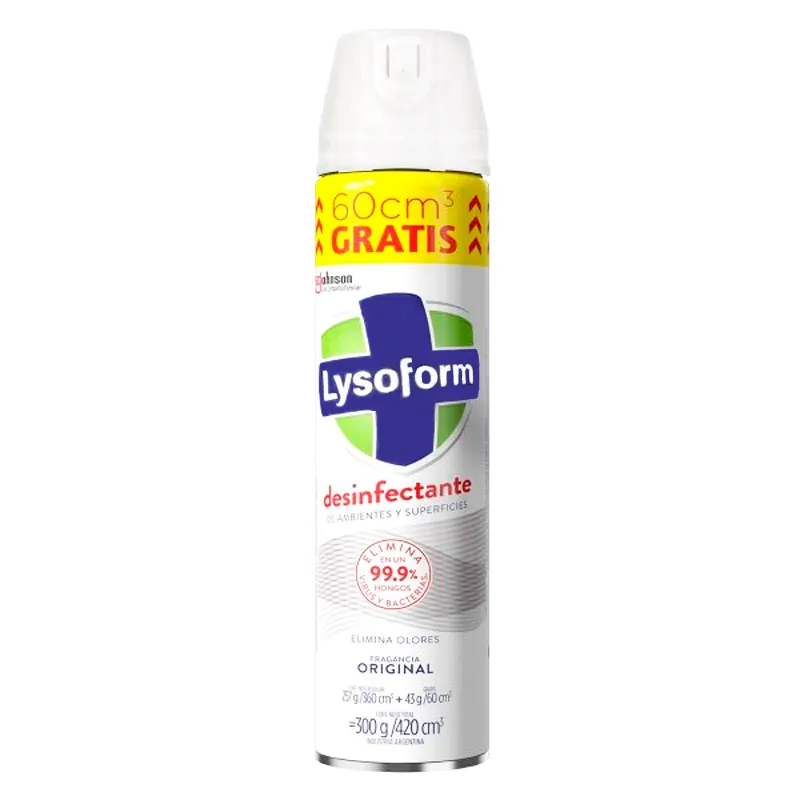 Aerosol Desinfectante de Ambientes Fragancia Original Lysoform - 420mL.