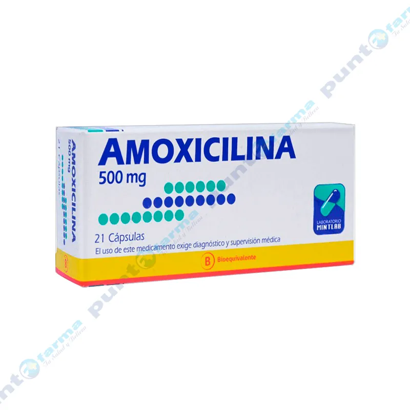 Amoxicilina Mintlab 500mg - Cont. 21 cápsulas.