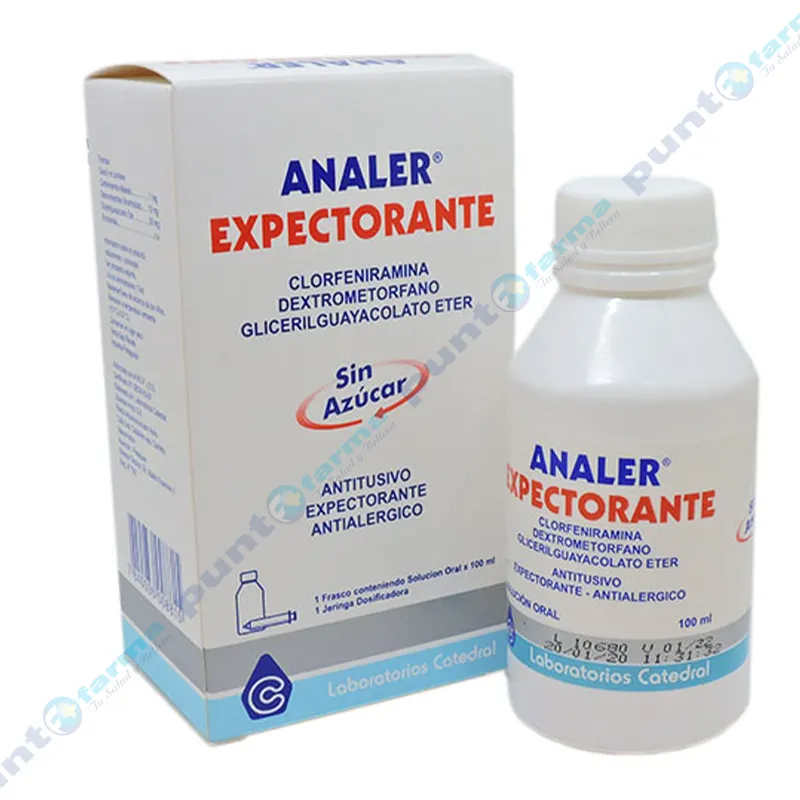 Analer Expectorante Clorfeniramina - Cont. 1 Frasco de 100 mL 1 jeringa dosificadora
